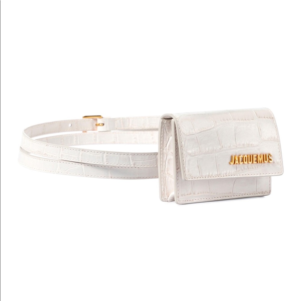 Jacquemus - Croc Effect Belt Bag (White)